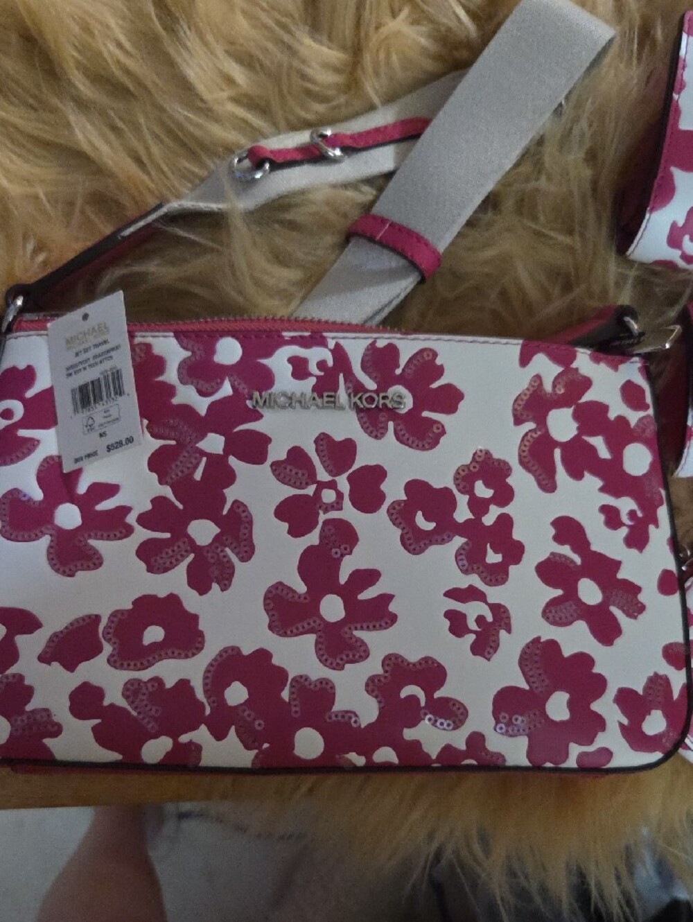 Michael Kors White and Pink Floral Crossbody Set 5 Pc. NWT - Picture 2 of 9